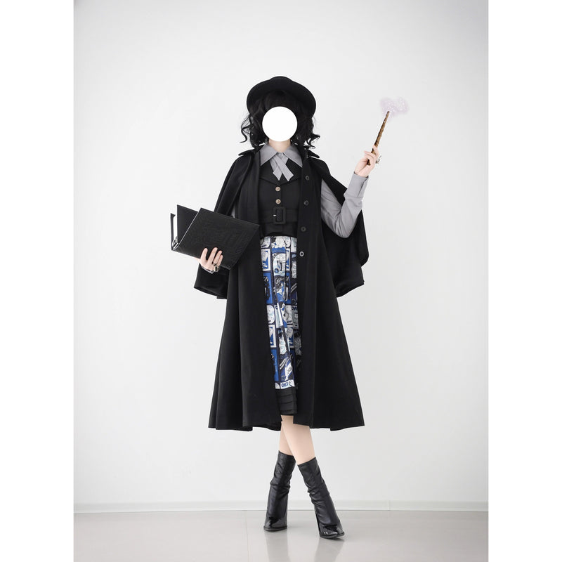 Wizarding World British Cape Long Coat - Black[2025年12月中旬-2026年1月中旬発送予定]