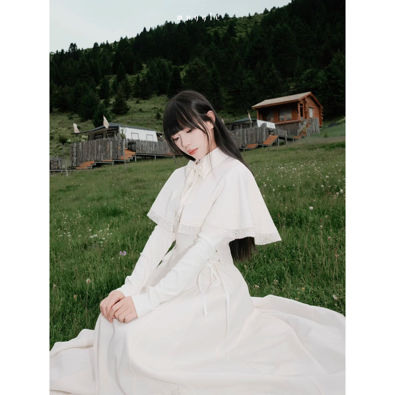 月明かりのお嬢様のケープロングワンピース