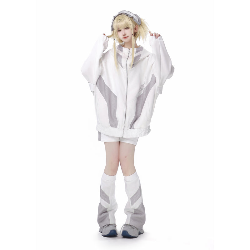 Ground Mine Girl Big Hoodie and Half Pants - Virtual Era