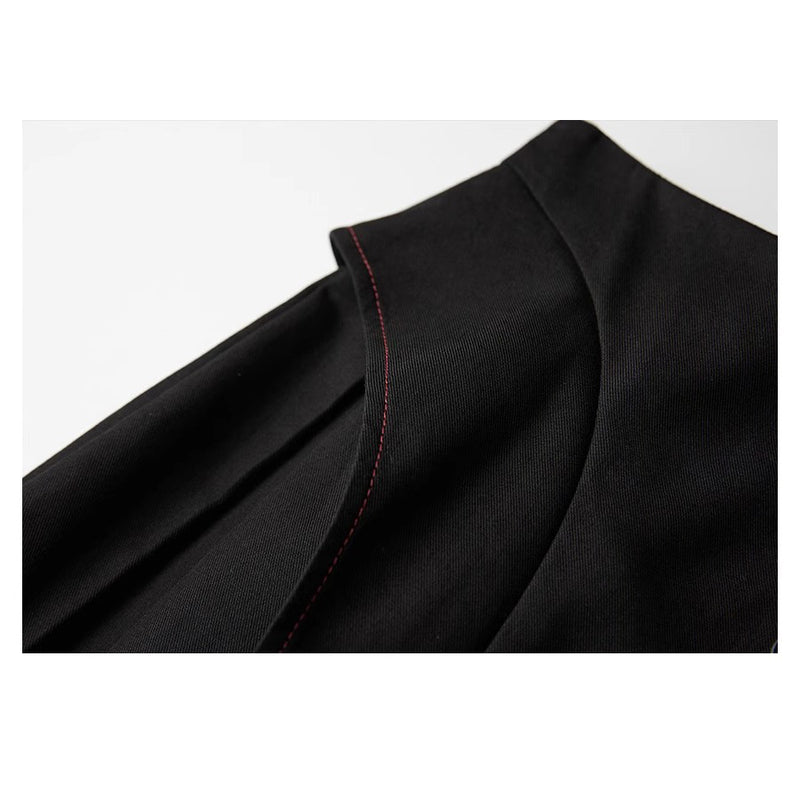 Planet Button Black Wide Pants