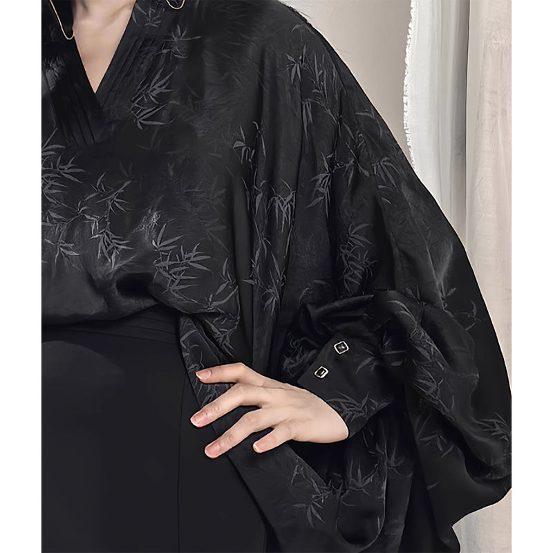 幽玄の竹林のバルーンスリーブブラウス