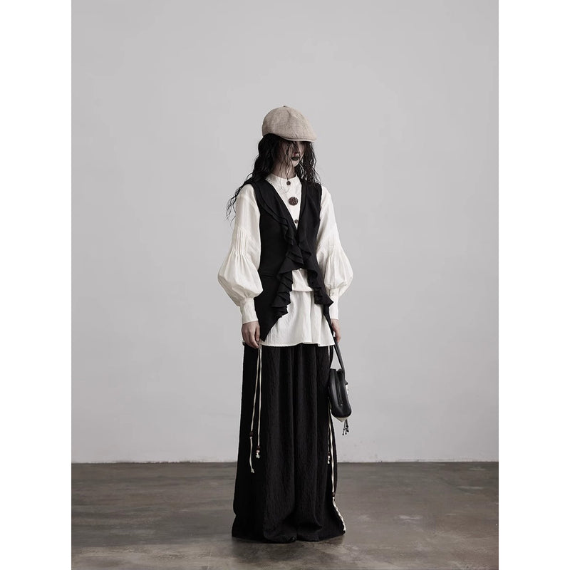 Black Frill Nostalgia Vest
