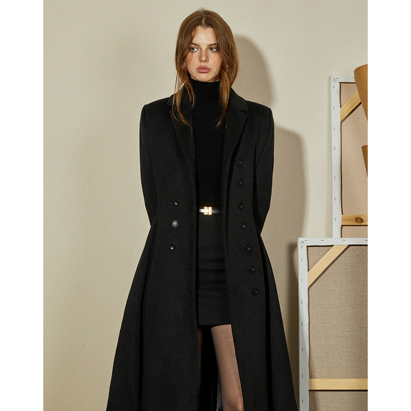 "Waltz" Vintage Inspired Wool Black Coat