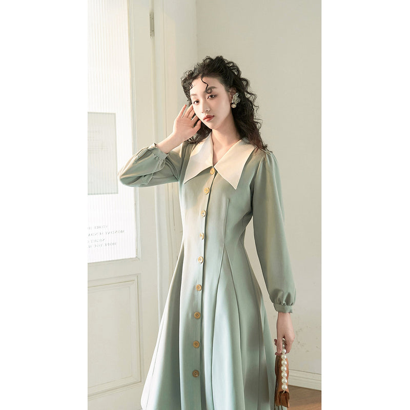 Pale Green French Retro Dress