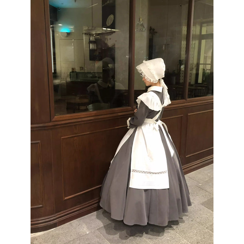 召使いのお嬢様のクラシカルワンピースとエプロンとボンネット[2026年2月下旬-3月下旬発送予定]