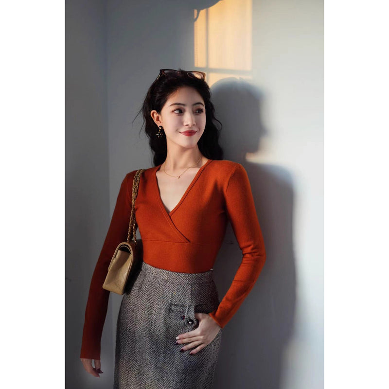 巴里貴婦人レトロニットトップス