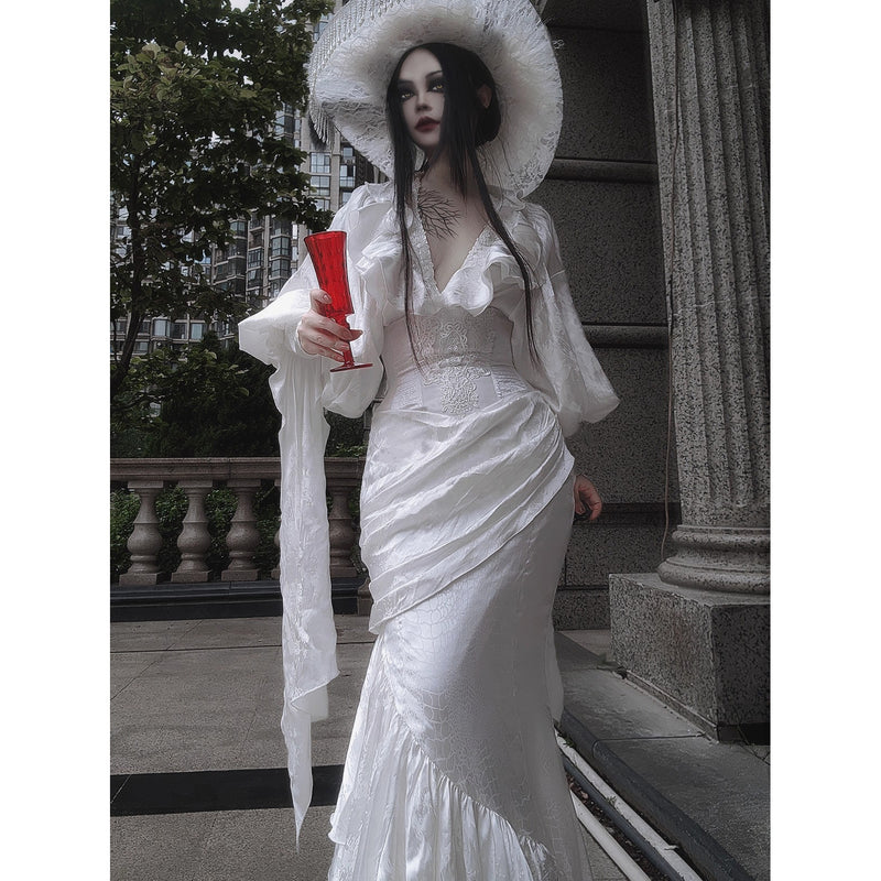 伯爵令嬢のコルセットマーメイドスカート - White[2026年4月中旬-5月中旬発送予定]