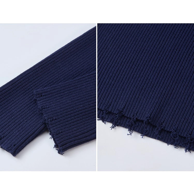 向日葵の刺繍ニットセーター