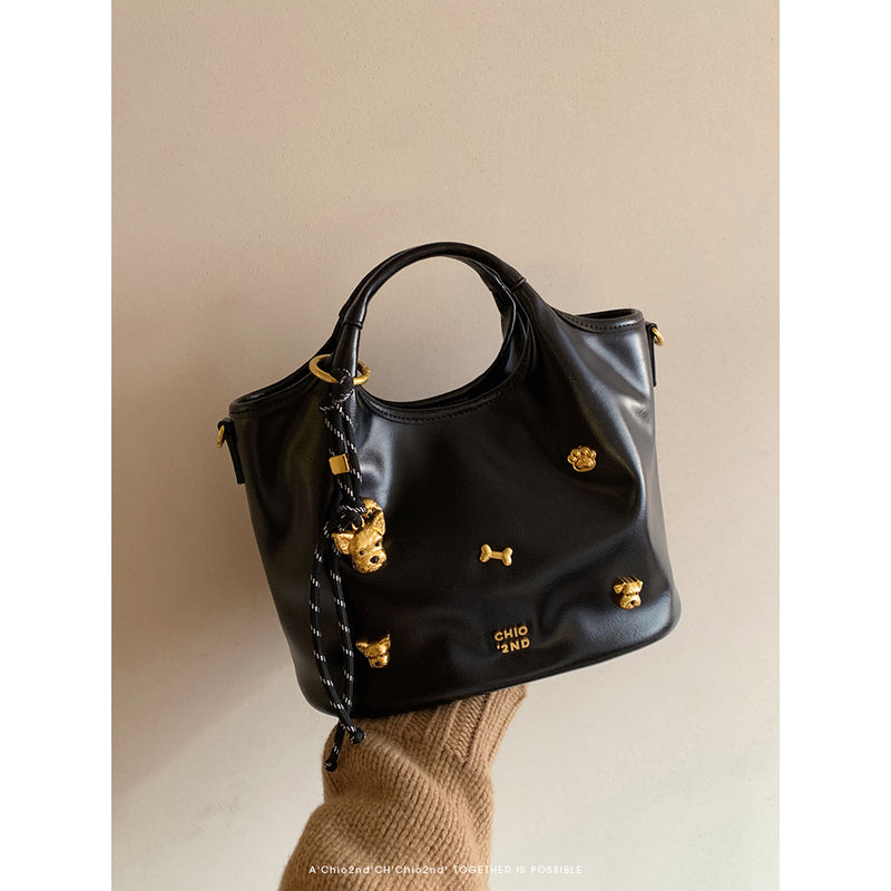 Golden Dog Leather Hand Shoulder Bag