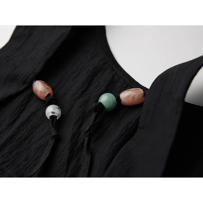 Black Back Open Sleeveless Dress