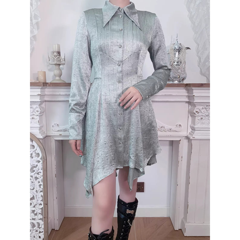 西洋貴族のアシンメトリーワンピース（ミドル丈） | Long Sleeves