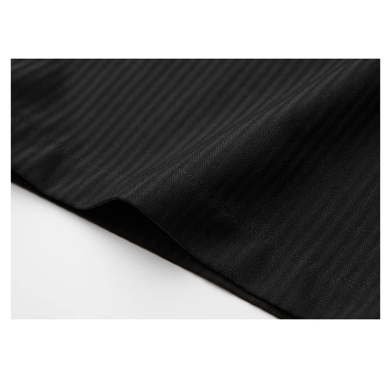 Black Wide Pants with Side Ribbon