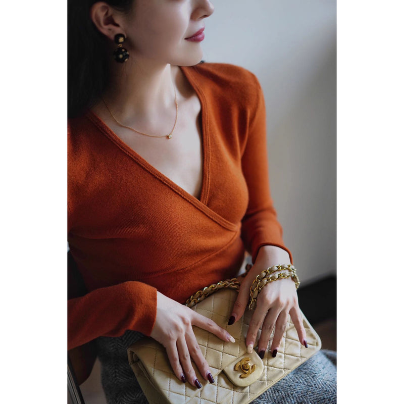 巴里貴婦人レトロニットトップス