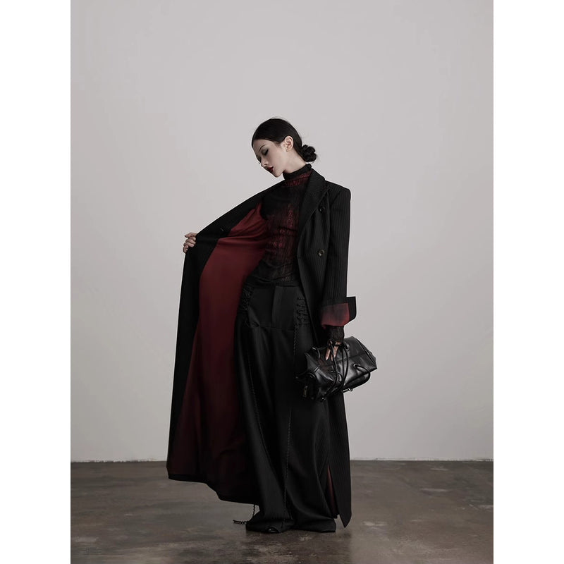 Pinstripe Long Tailored Coat