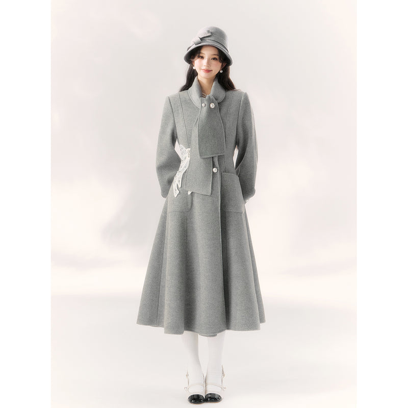 Gray Embroidered Classical Coat