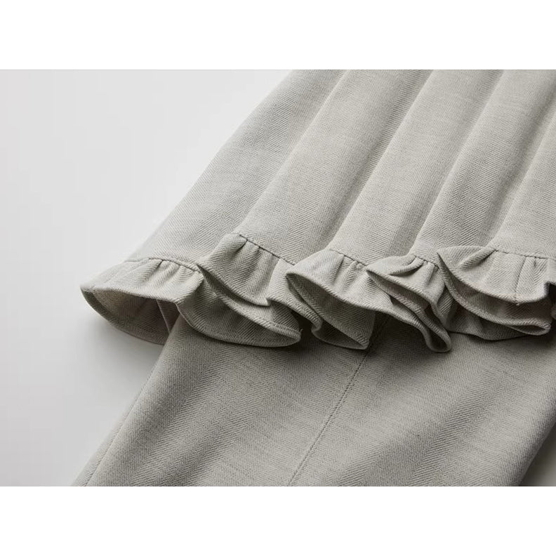 Asymmetrical Ruffled Straight Flare Pants – ManusMachina