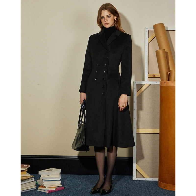 "Waltz" Vintage Inspired Wool Black Coat