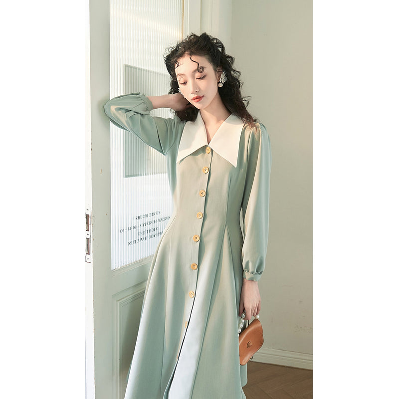 Pale Green French Retro Dress