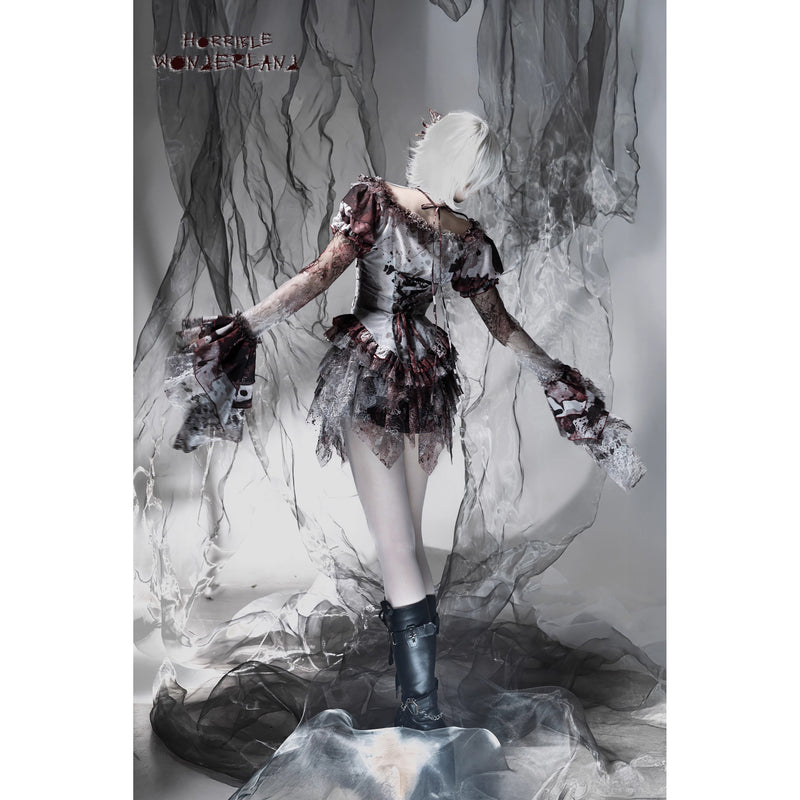 血塗れのお嬢様のゴシックスカートパンツ - Dark Red[2026年2月下旬-3月下旬発送予定]