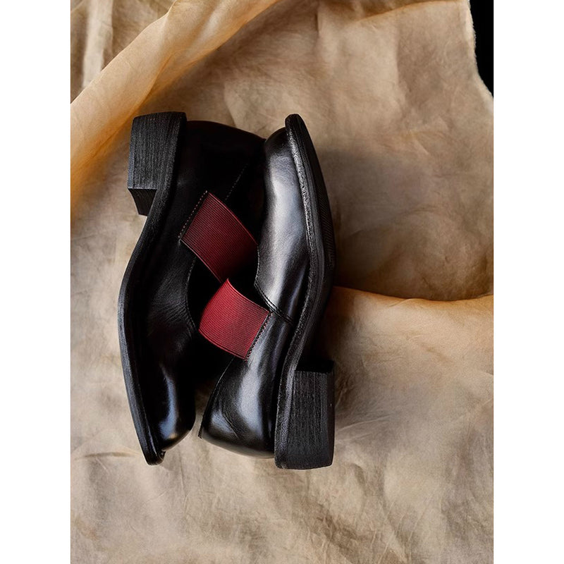 Black Square Toe Mary Jane Shoes
