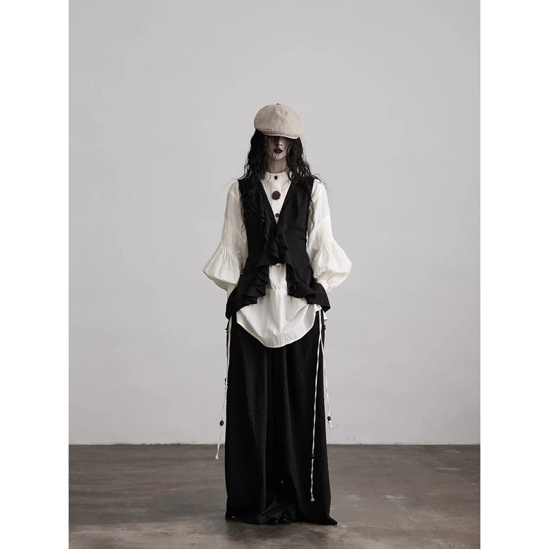 Black Frill Nostalgia Vest