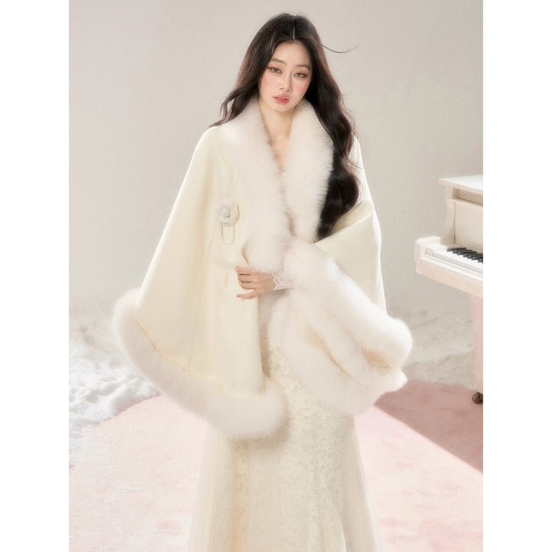 Romantic Fur Cape Coat