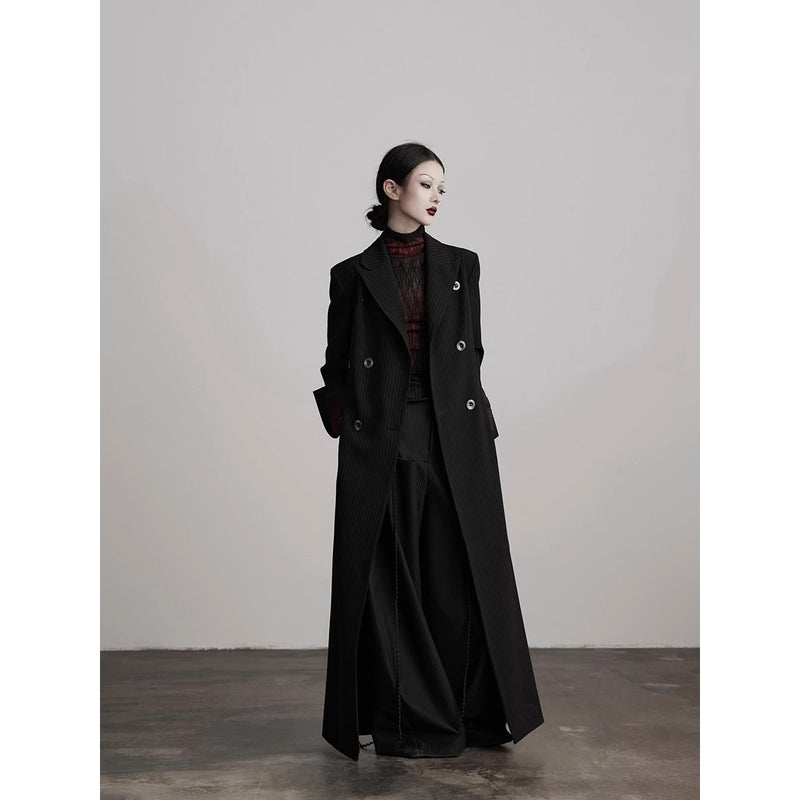 Pinstripe Long Tailored Coat