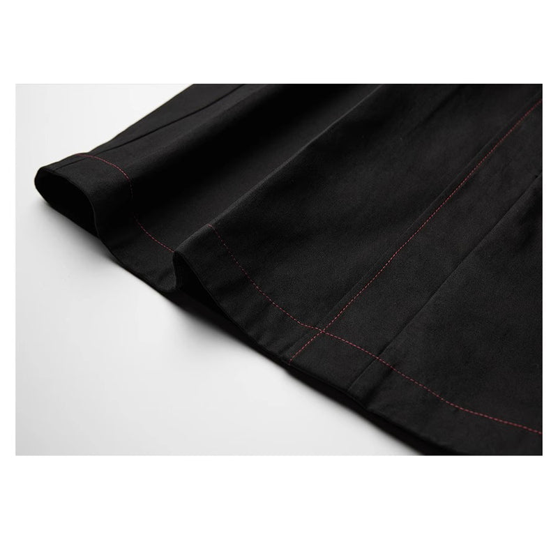 Planet Button Black Wide Pants