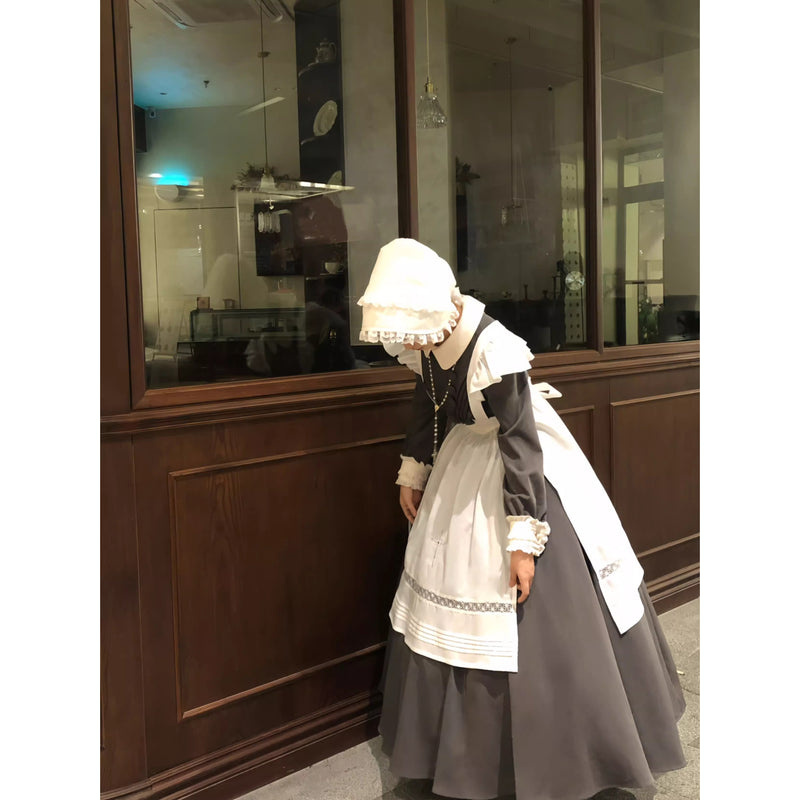 召使いのお嬢様のクラシカルワンピースとエプロンとボンネット[2026年2月下旬-3月下旬発送予定]