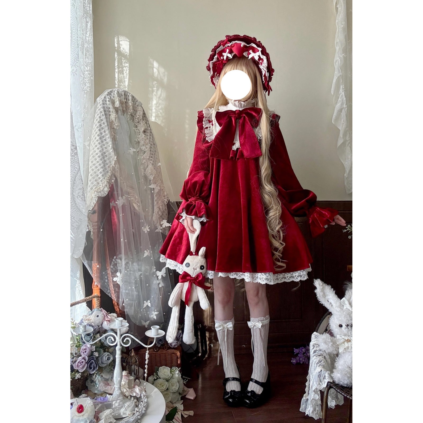 西洋人形のドールワンピース - Red[2026年3月中旬-4月中旬発送予定