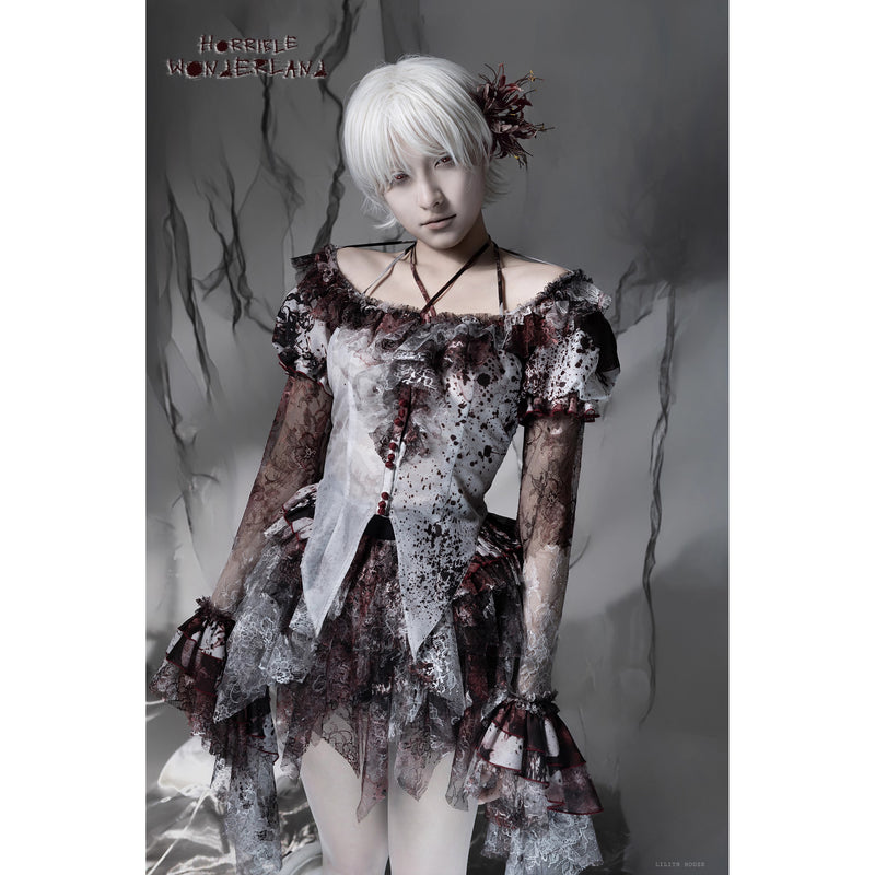 血塗れのお嬢様のゴシックブラウス - Dark Red[2026年2月下旬-3月下旬発送予定]