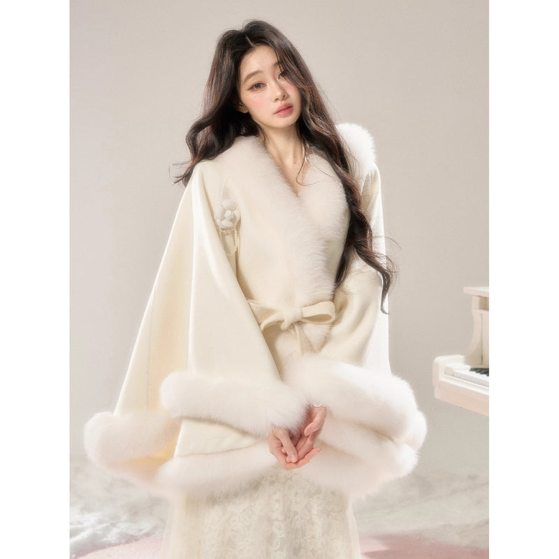 Romantic Fur Cape Coat