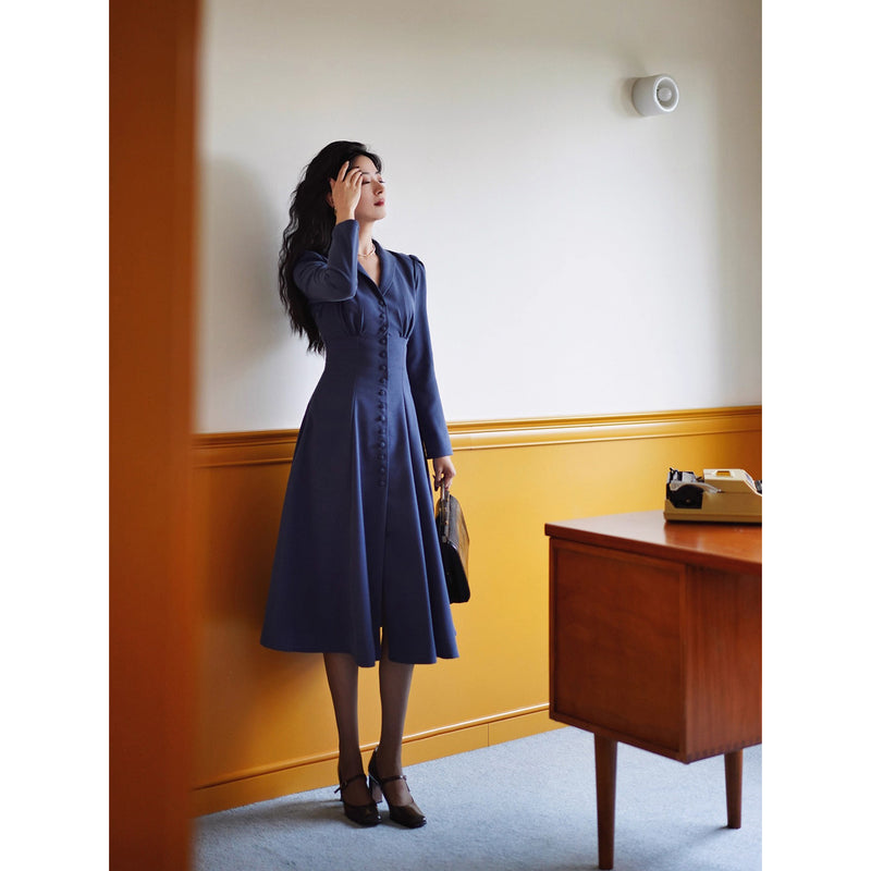 青藍の貴婦人クラシックワンピース