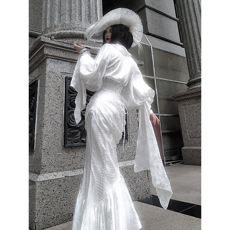 伯爵令嬢のコルセットマーメイドスカート - White[2026年4月中旬-5月中旬発送予定]