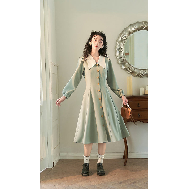 Pale Green French Retro Dress