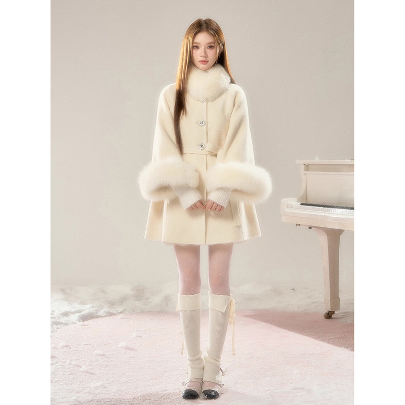 Elegant Girl's Fur Coat