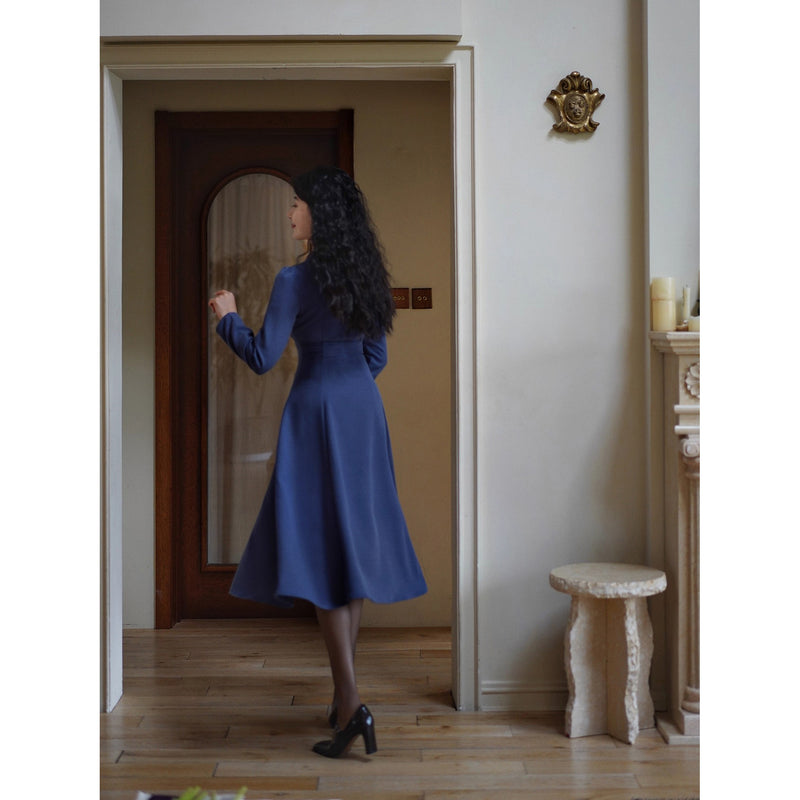青藍の貴婦人クラシックワンピース