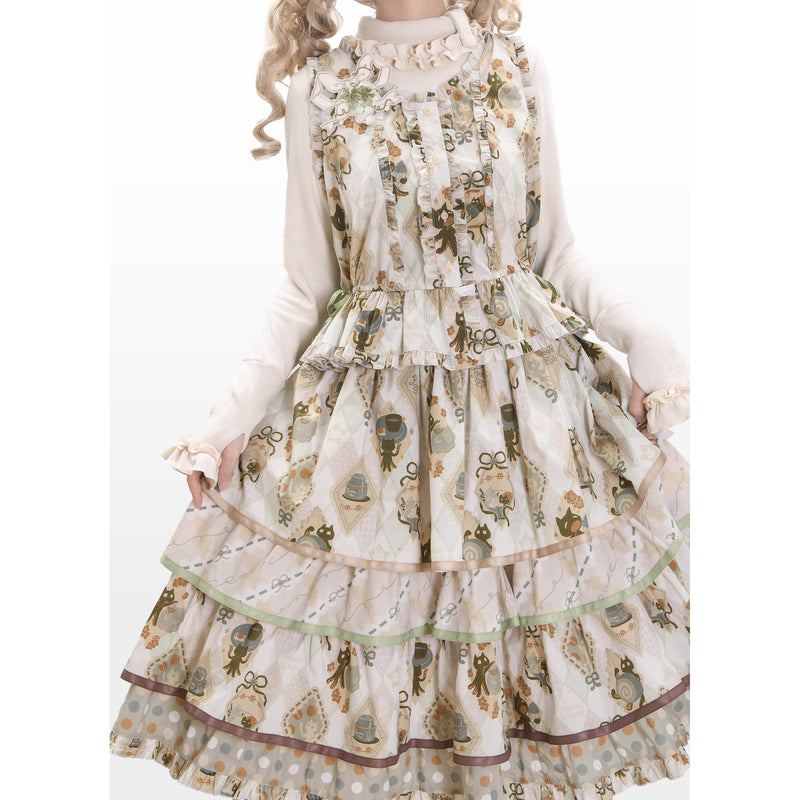 Afternoon Tea Time Cat Frill Vest[2026年1月上旬-1月下旬発送予定]