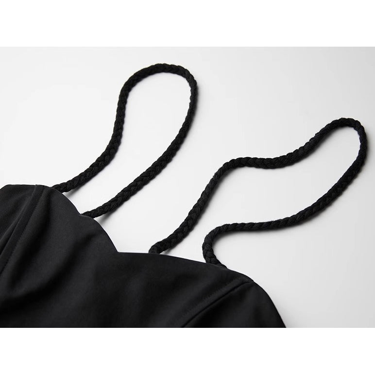 Black and Red Camisole Long Dress