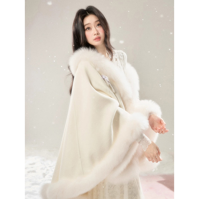 Romantic Fur Cape Coat