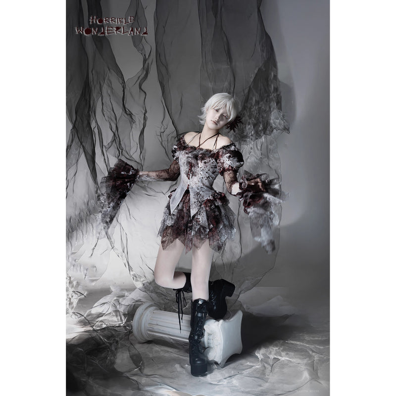 血塗れのお嬢様のゴシックスカートパンツ - Dark Red[2026年2月下旬-3月下旬発送予定]