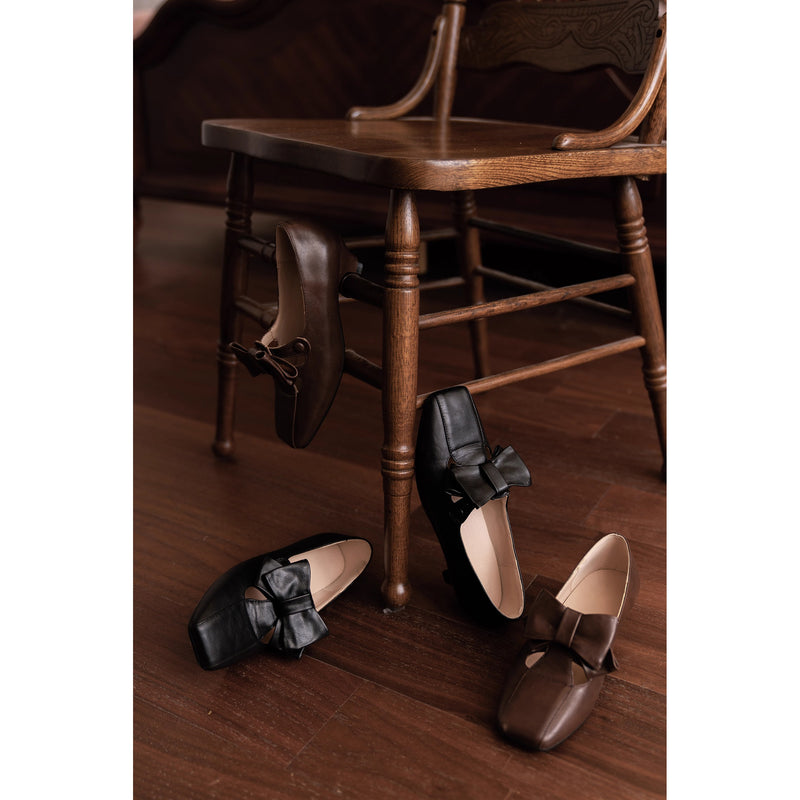 英国少女のリボンクラシカルシューズ - Black[2025年12月下旬-2026年1月下旬発送予定]