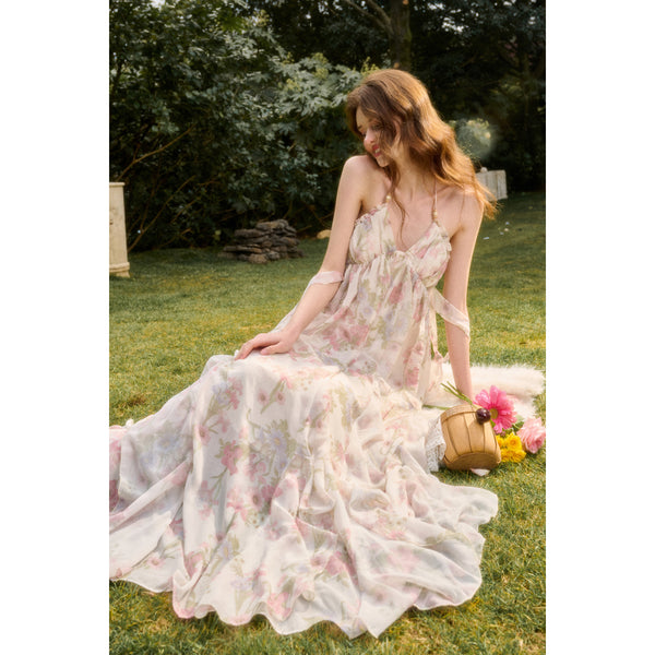 Flower Paradise Long Camisole Dress