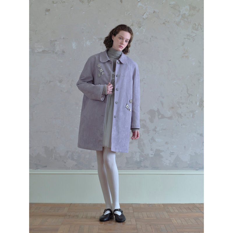 Purple Coat with Silver Bijou