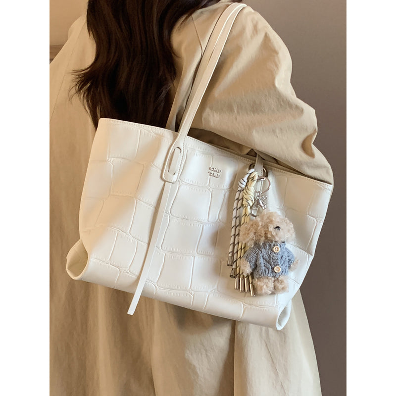 Ivory Embossed Tote Bag