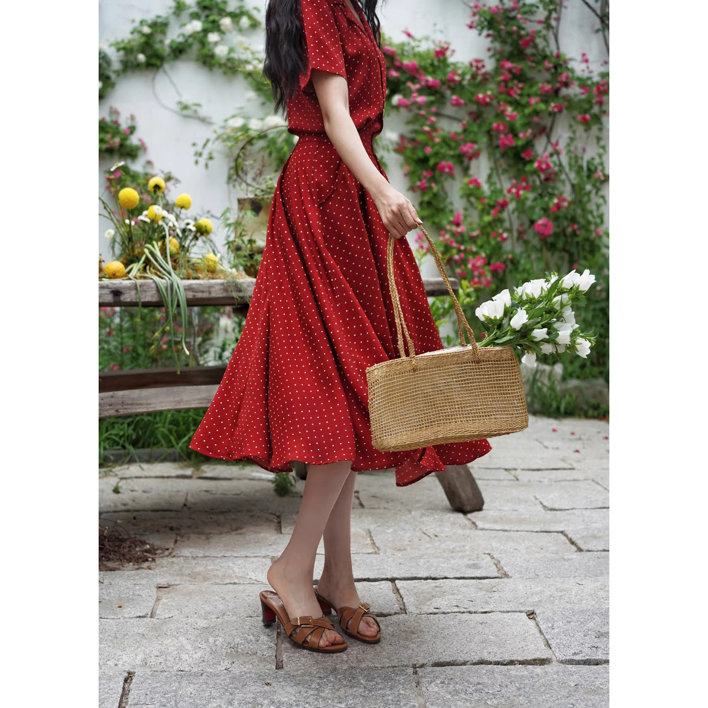映画女優の水玉柄レトロワンピース – ManusMachina