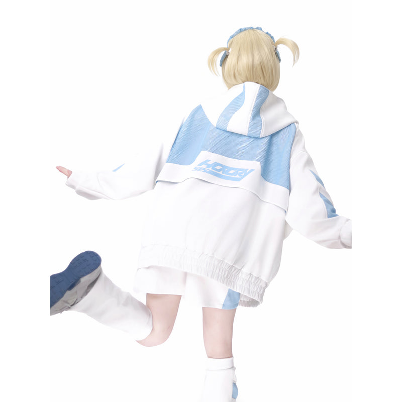 Ground Mine Girl Big Hoodie and Half Pants - Virtual Era