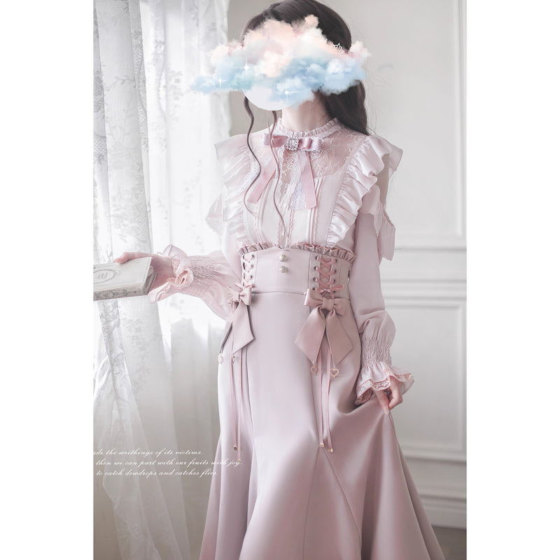 桜色の令嬢のフリルトップスとコルセットスカート – ManusMachina
