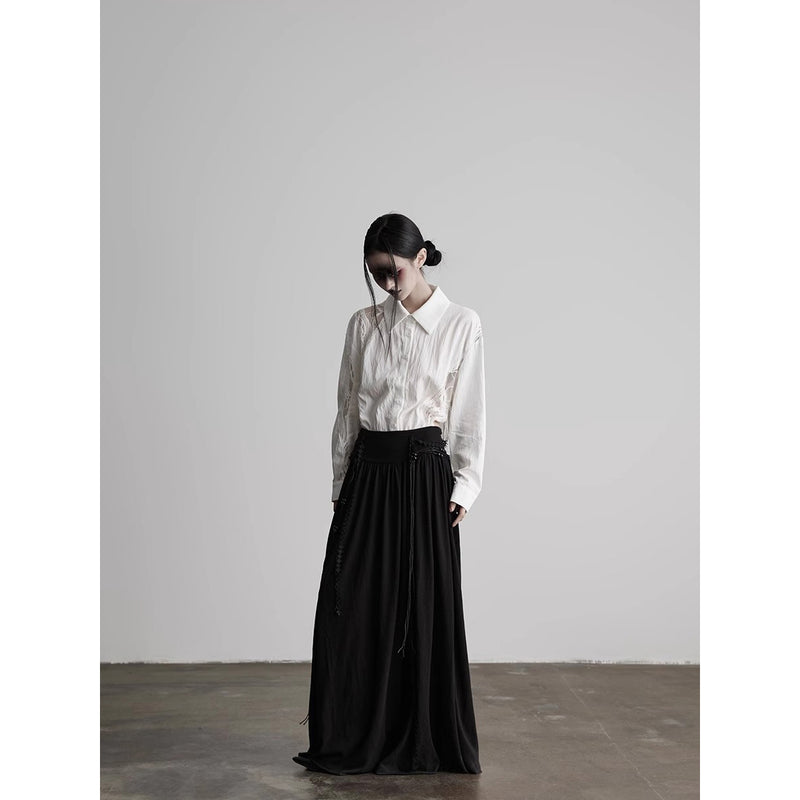 White Slit Lace Blouse