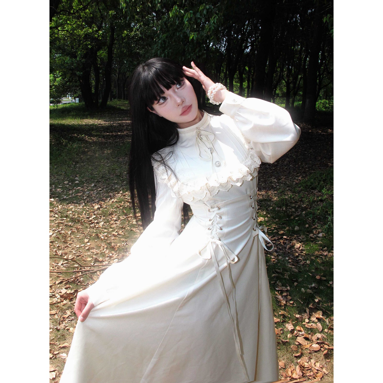 JENNE フレア美ラインワンピース　M ホワイト JENNE フレア美ラインワンピース M ホワイト